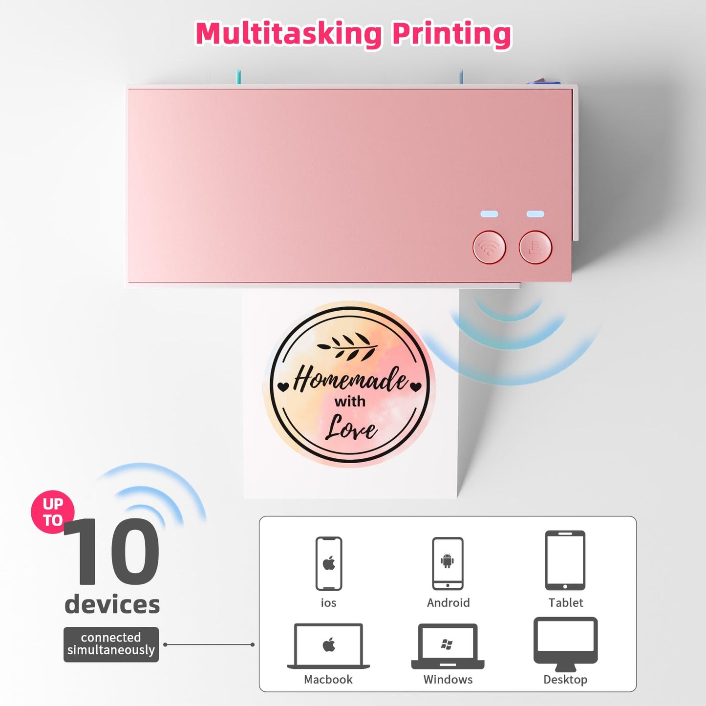 Omezizy WiFi Shipping Label Printer 4x6, 300DPI Wireless Label Printer for Small Business, WiFi Thermal Label Printer for Shipping Packages, Compatible with USPS, Shopify, Amazon