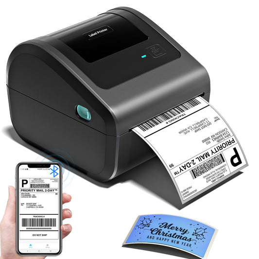 Omezizy Bluetooth Shipping Label Printer 4x6, D450BT Thermal Label Printer for Shipping Packages, Thermal Printers for Small Business, Compatible with iPhone, Android, Windows, macOS, UPS, Tiktok