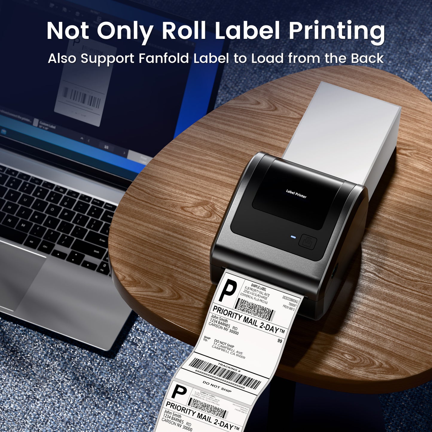 Bluetooth Shipping Label Printer with 3 Roll Labels, D450BT Thermal Label Printer 4x6 for Small Business, Thermal Printers Come with 750PCS 4x6‬ White Labels (250 Labels/Roll)